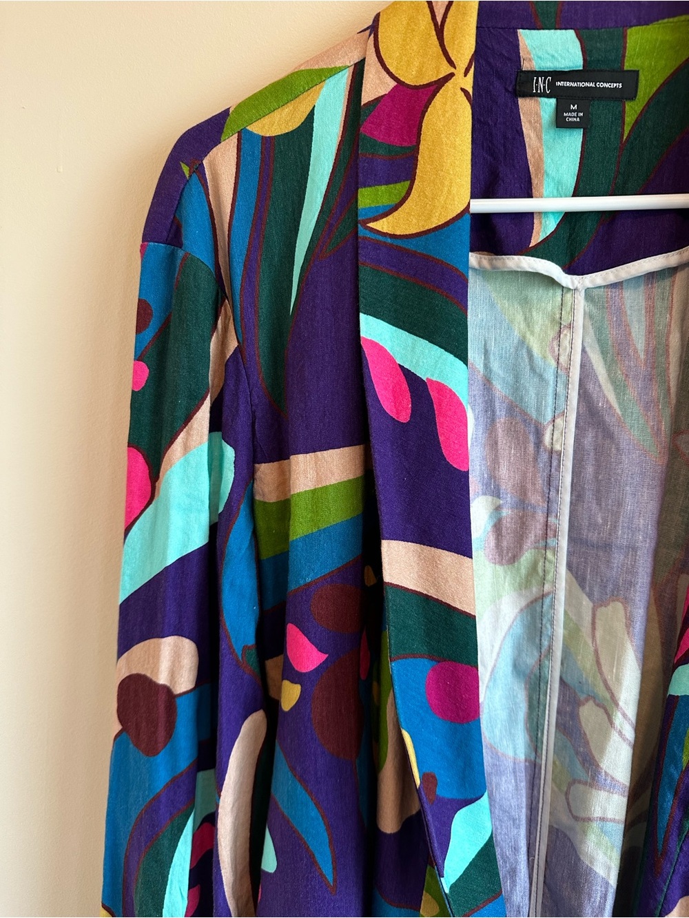 NWT Inc International Concepts Women’s M Duster Jacket Mar Full Bloom Vibrant - Picture 9 of 9